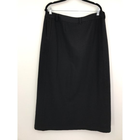 Eddie Bauer Wool Blend Maxi Wrap Skirt Black 14 Tall - Picture 5 of 6